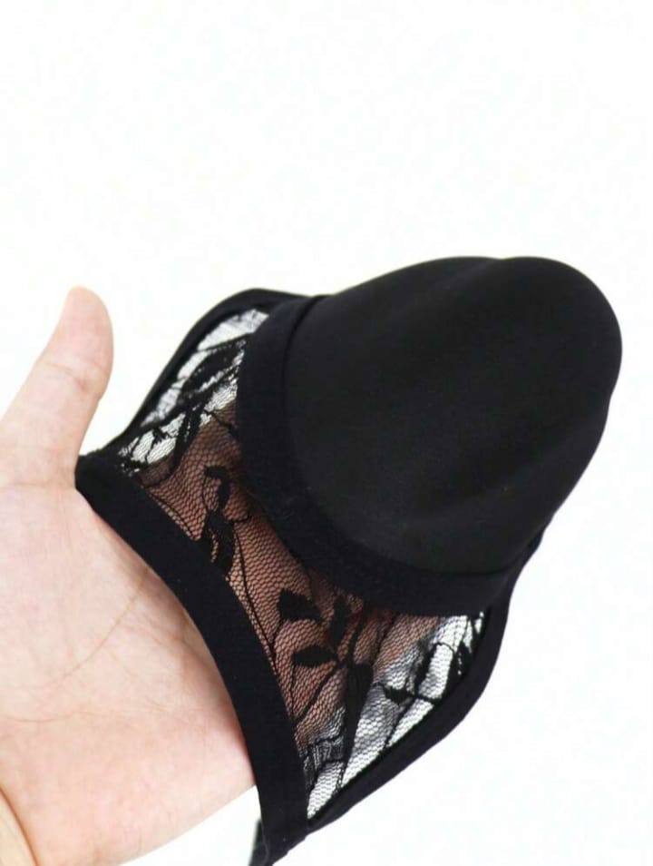 FANDY Fashionable Alluring Breathable Black Lace Trim High-Cut Backless mens sexy underwear